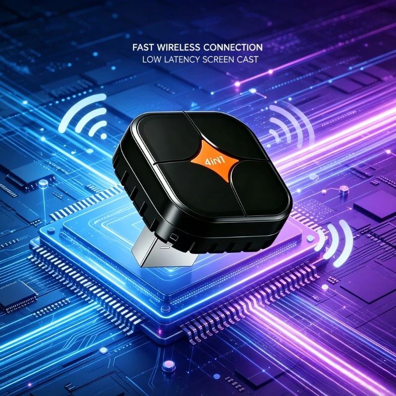 1. Plug‑Play In‑Car Screen Sync Box, 5G WiFi BT5.0 Adapter Enables Multi‑Protocol Wireless Cast Function