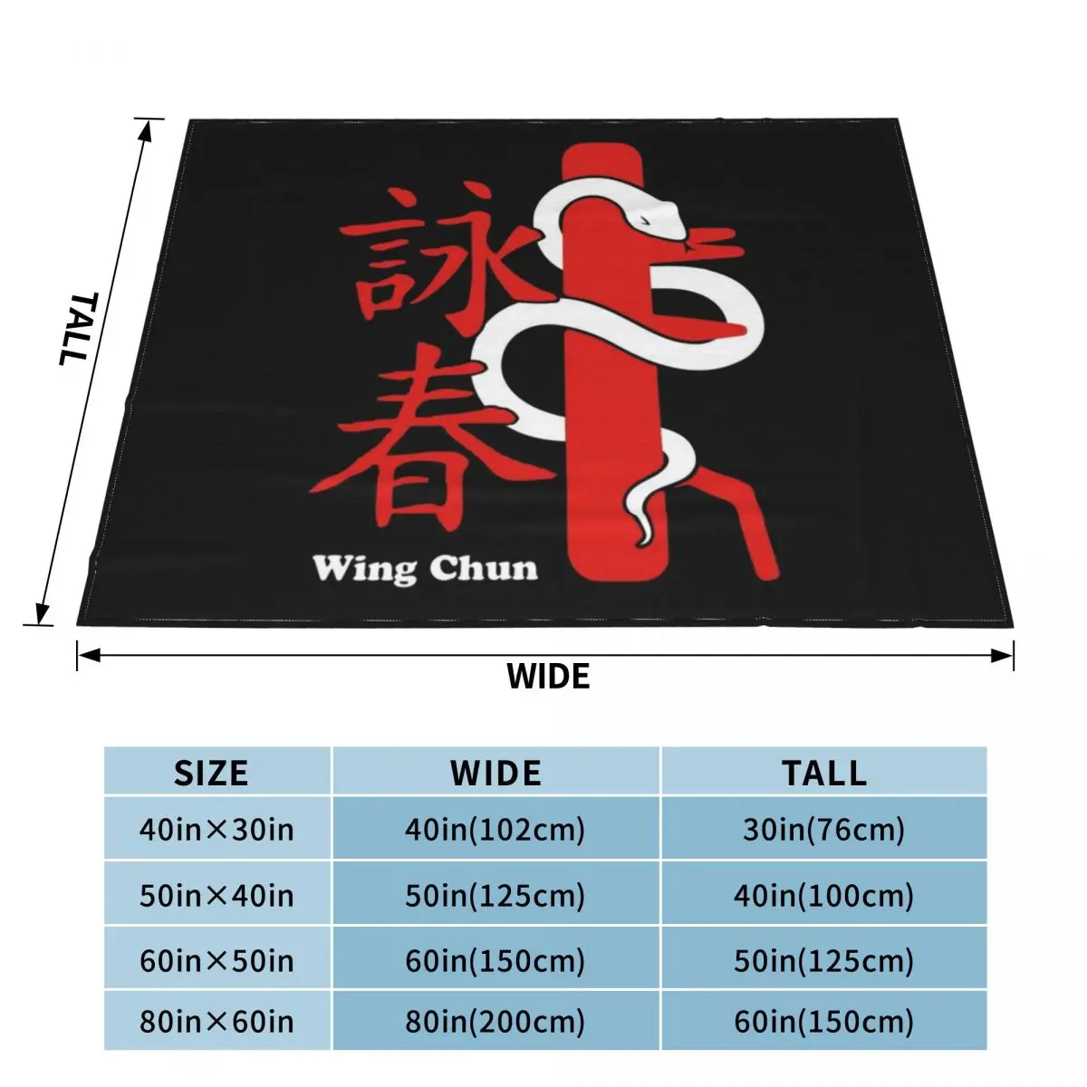 Wing Chun Kung Fu Throw Blanket Shaggy Blanket Camping