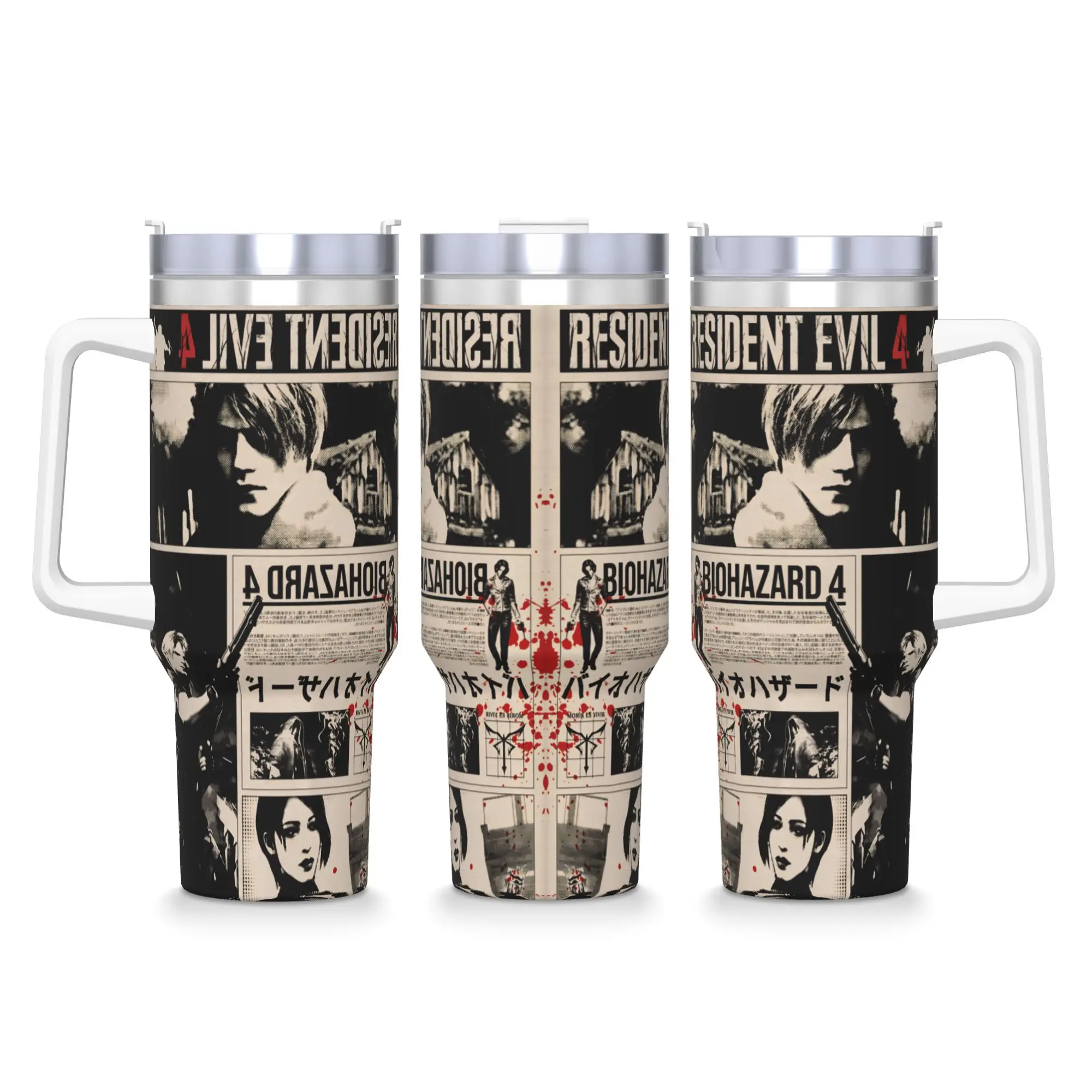 Resident Evils  Stainless Steel Tumbler  Travel Thermal Cups With Straws and Lid Large Capacity Mugs Cup Water Bottle