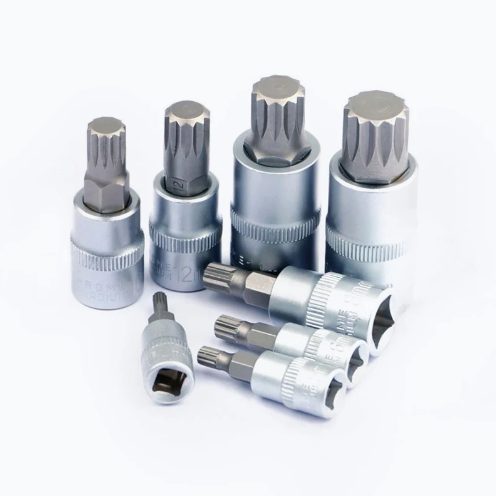 

ZZ-8 pcs 1/4" 3/8" 1/2" Torx Bit Socekt Set Adapter Allen Key Spline Bits Universal Head For Torque Spanner Ratchet Socket Wrenc