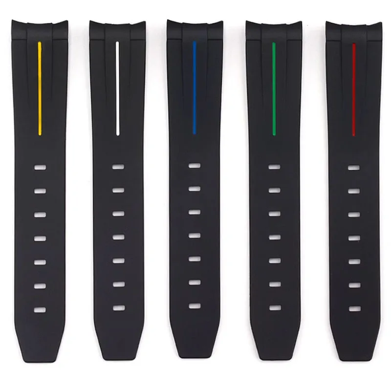 For MoonSwatch Curved Interface Rubber 20mm Universal Watch Strap Men Women Waterproof Wristband Sports Watchband Rolex Bracelet