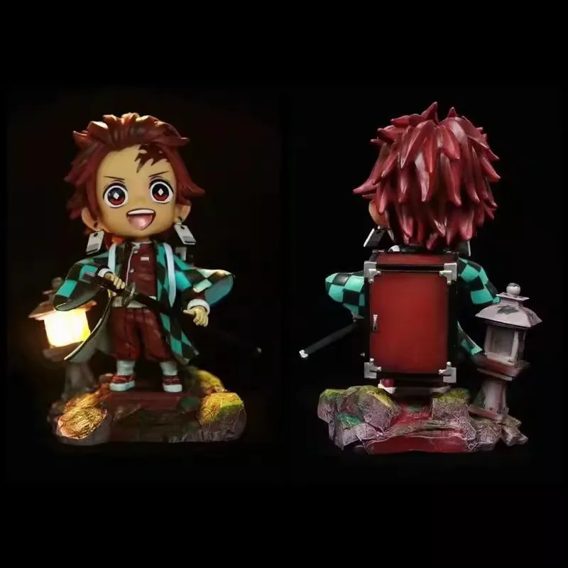 Demon Slayer: Kimetsu no Yaiba SH Q version Kamado Tanjiro with lights and luminous figurine ornaments model figures