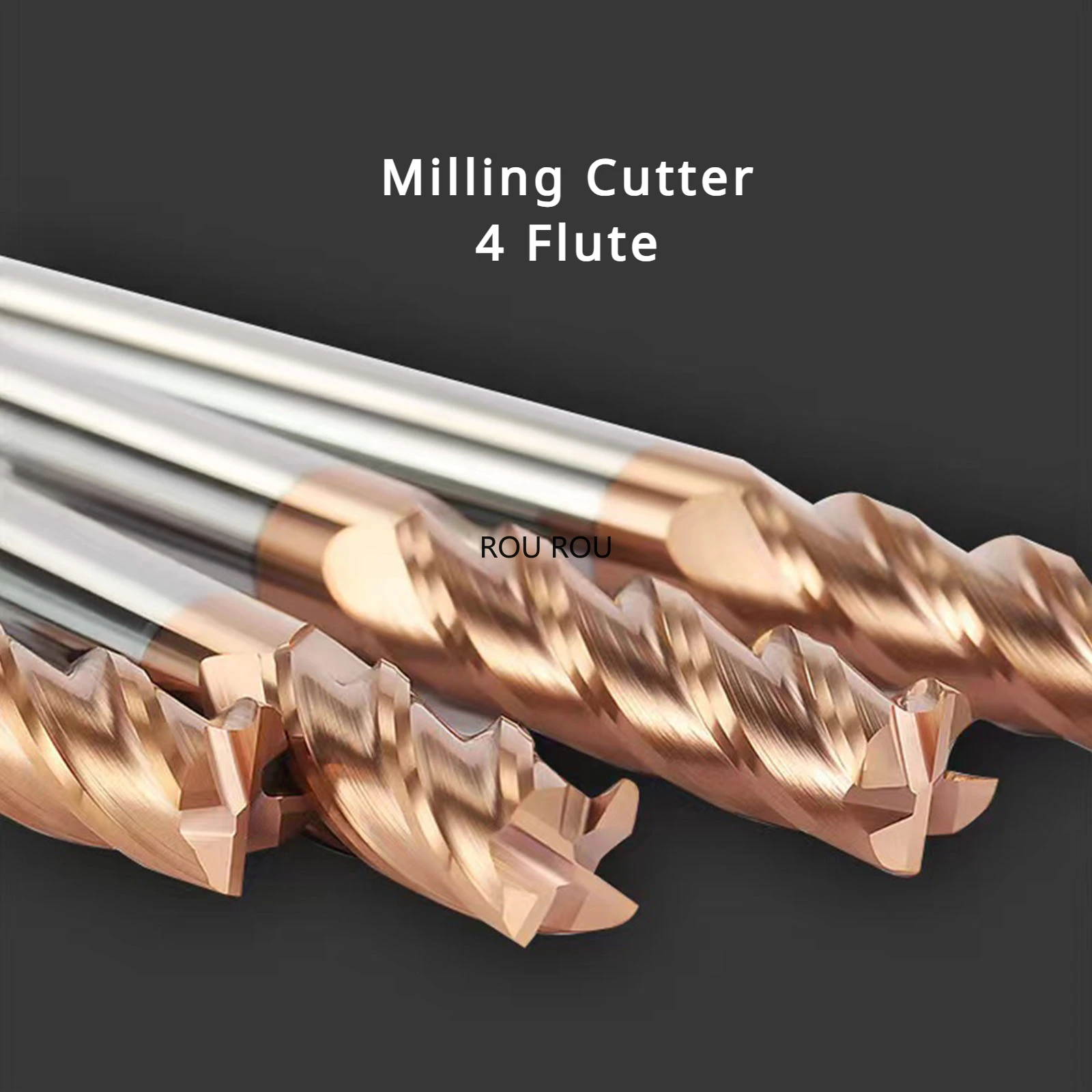 HRC55° 4-20mm Carbide Tungsten Steel Milling Cutter 4 Flutes lengthen 4/5/6/8/10/12/14/16/18/20mm Coated Alloy Titanium Tool
