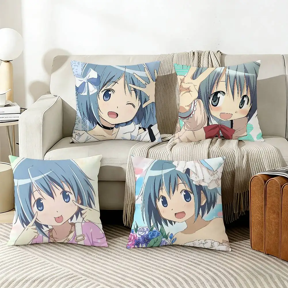 

Cute Anime S-Sayaka M-Miki Pillow Case Living Room Sofa Cushion Cover Suitable For Home Bedroom Room Decoration