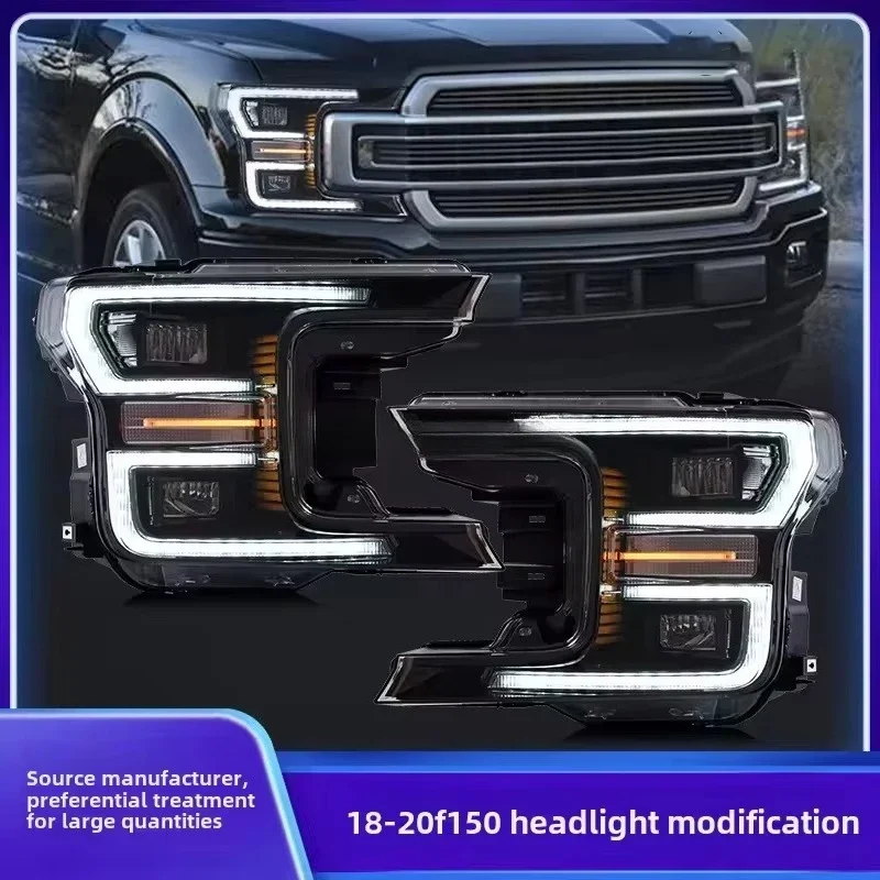 Modified Headlights Suitable for Ford F150 Raptor Flow Light Steering Car LED Headlight Assembly From 2018 to Present