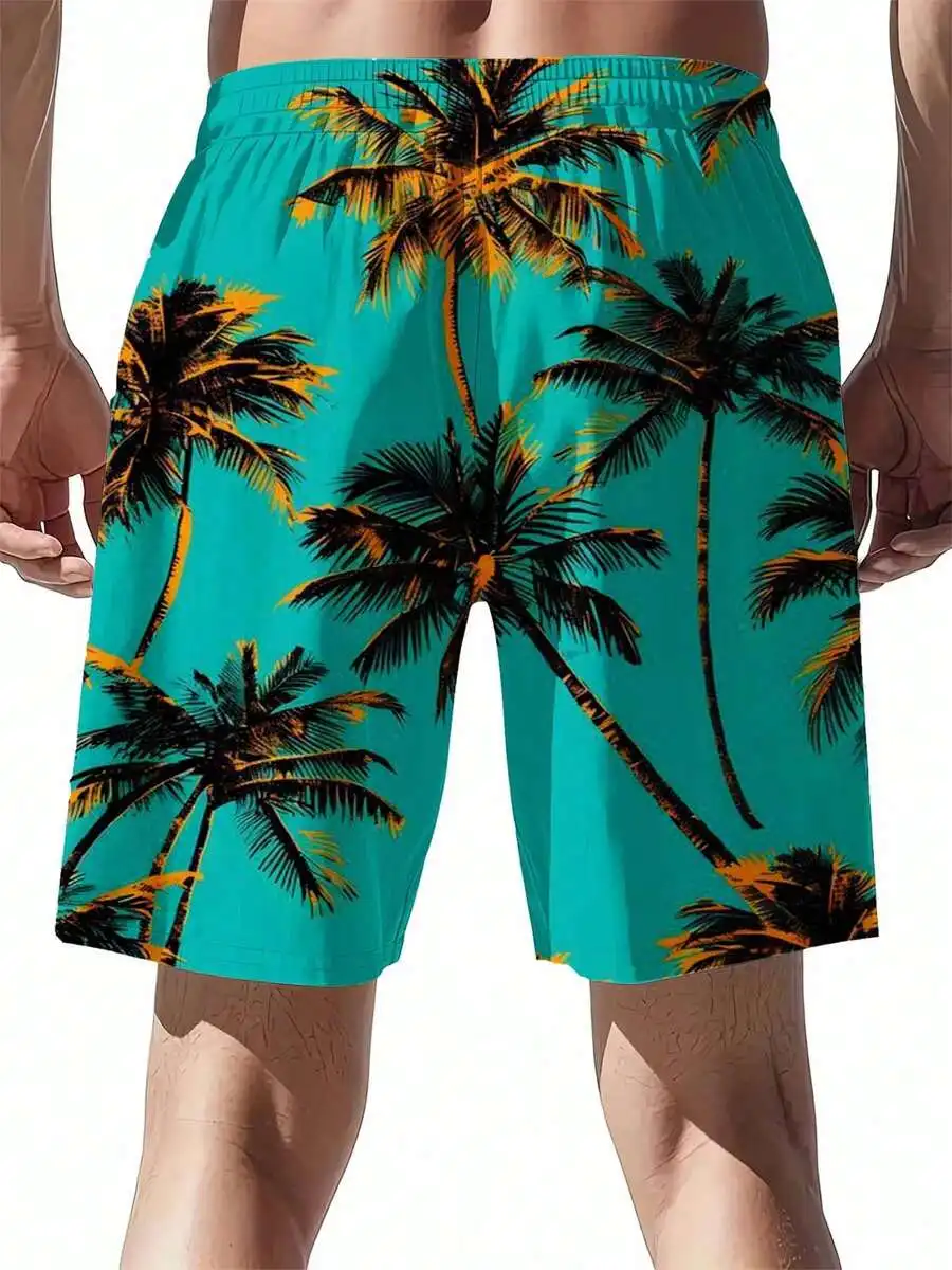 

Tropical Palm Tree Print Mens Quick Dry Swim Shorts Beach Board Shorts