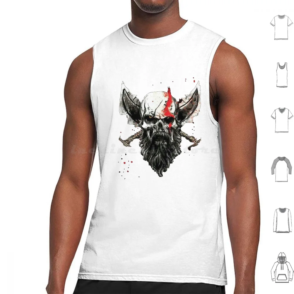 Skull Kratos Tank Tops Vest Sleeveless Kratos God Of War God War Hero Iv 4 Animates Manga Dbz Z Funny Snk Training Sport