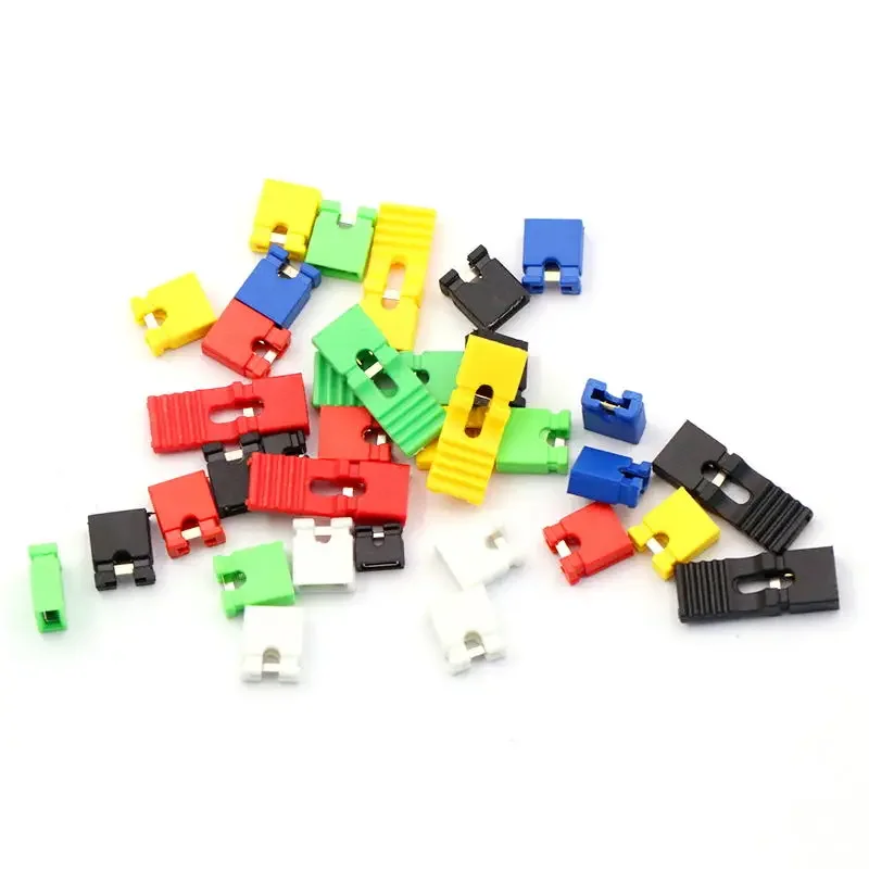 50PCS Pitch 2.54mm Header Jumper Shorted Cap & Headers & Wire Housings Connector Black Yellow Blue Red Green White For Arduino