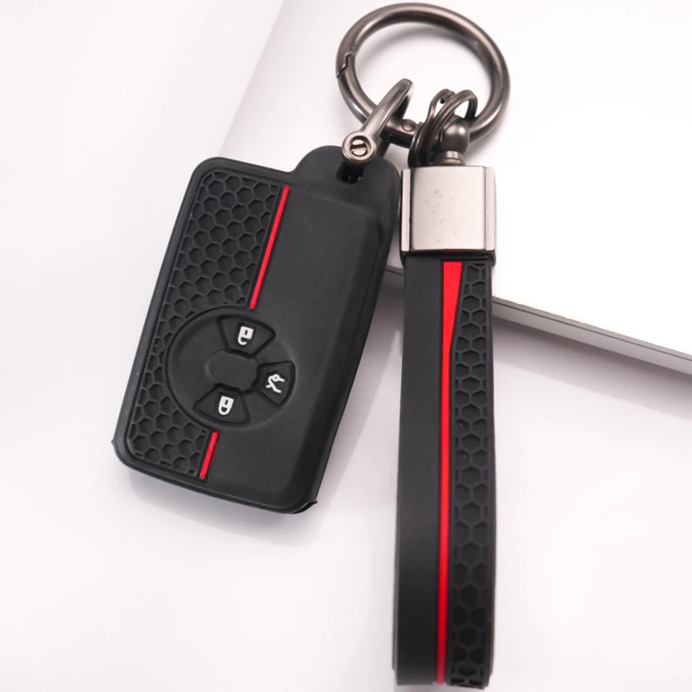 Soft Key Holder With Keychain For Toyota RAV4 Camry Prius Alphard Vellfire Estima Auris Premio Highlander Prado Crown Exact Fit