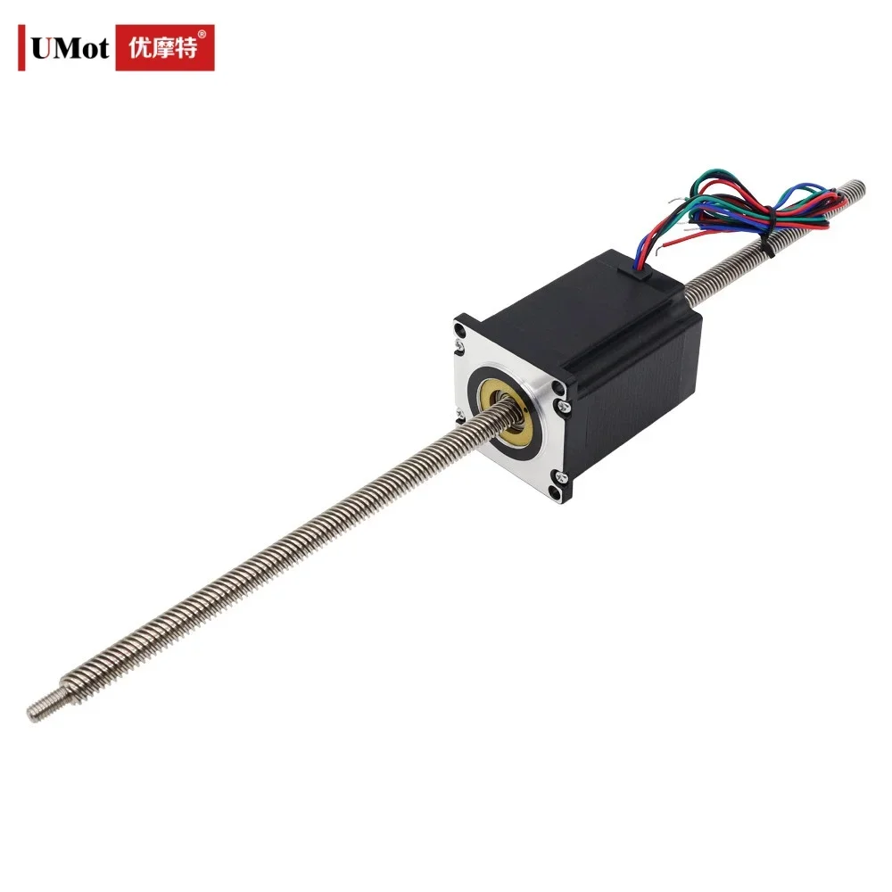 UMOT 57*76mm Threaded Rod Length 143mm/420mm Nema 23 Non Captive Linear Screw Stepper Motor DC 4A Torque 2.4N.m Thrust 415N/680N