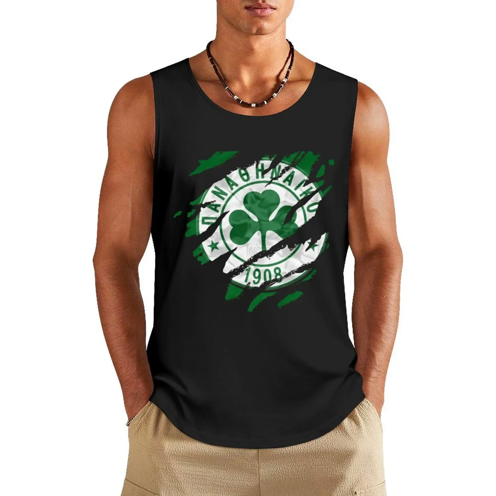 

Panathinaikos Athens Greece Football Fans Gate 13 Tank Top t-shirts for men sports vest t shirt gym Sports clothing