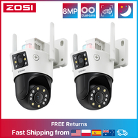 ZOSI 8MP Dual-Lens WiFi PTZ Security Camera Outdoor 360° Motion Tracking 4K 8MP/6MP HD IP Camera Wide-Angle Video Surveillance