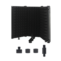 AT42 Adjustable 3 Panel Microphone Isolation Shield Foldable Studio Recording Mic Filter Mic Sponge Soundproof Shield