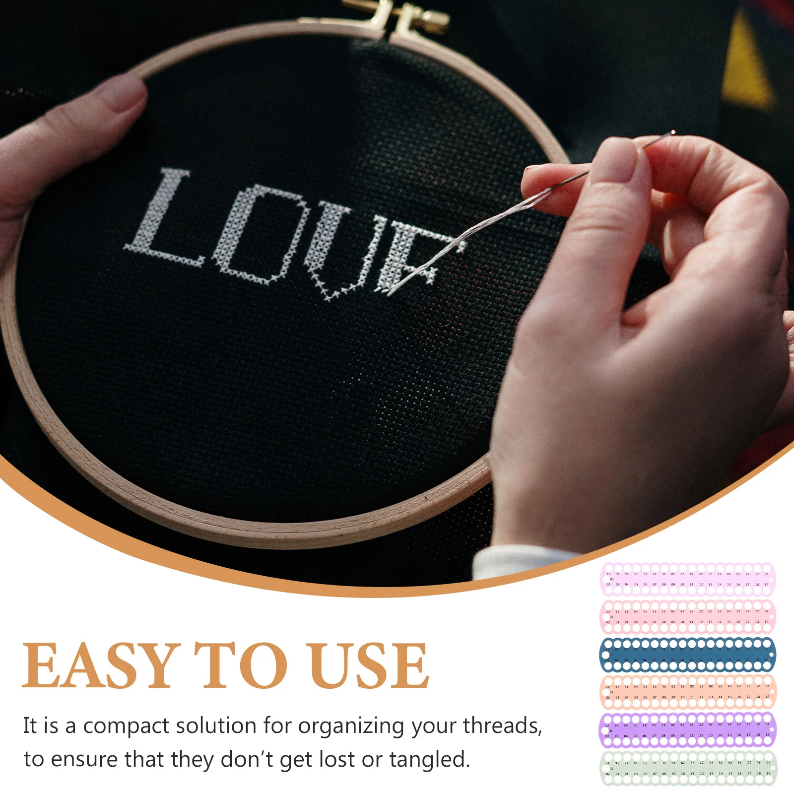 6Pcs Wear-Resistant Thread Holder Multi-Hole Embroidery Organizer Portable Floss Accessories Daily Use Thread Organizer