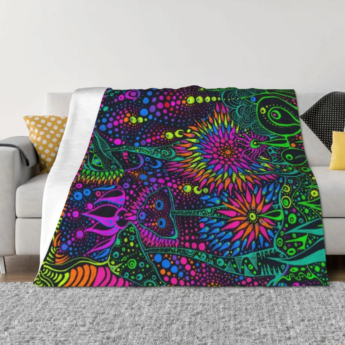 

Mushroom Moonrise Throw Blanket Decoratives Sofa Throw Bed Fashionable Heavy Blankets
