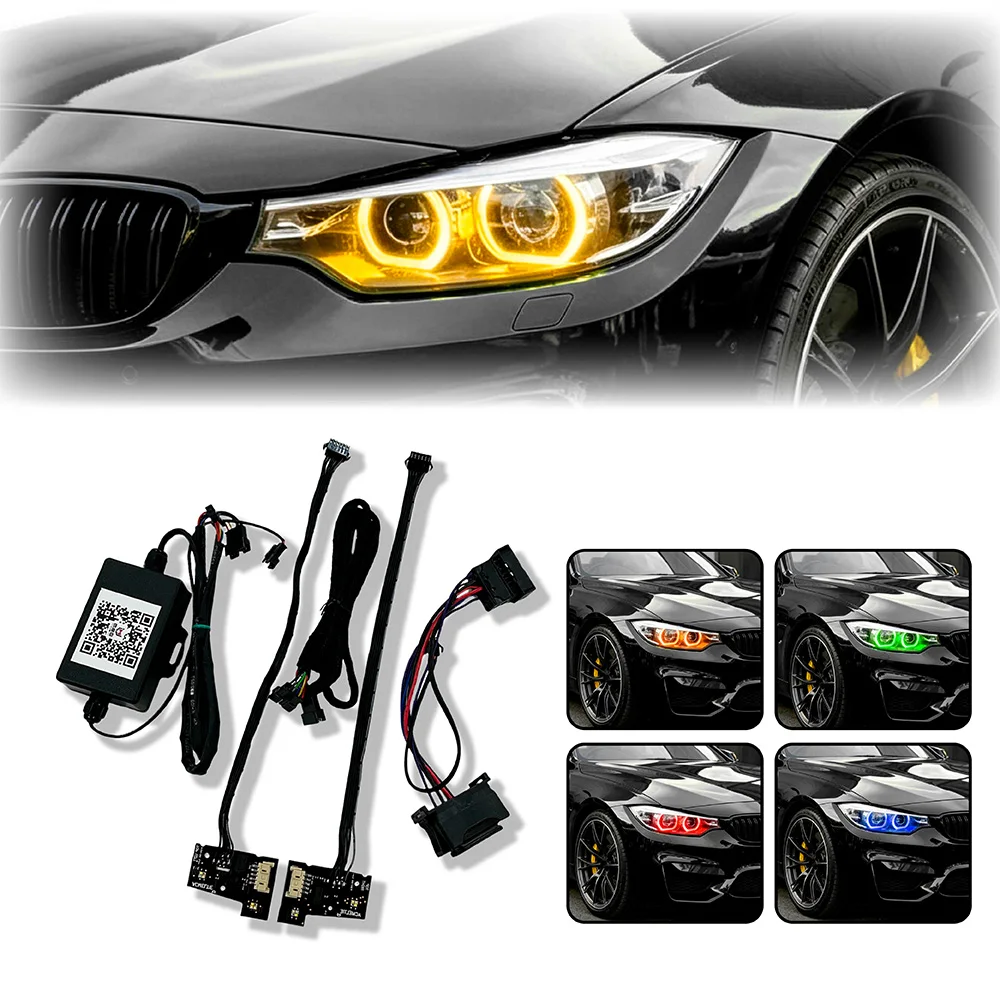 DRL Plug And Play Phone Control 64 Colors RGB LED Module Headlight Internal Wiring Harness For BMW F32 F36 2016-2019 Low Spec
