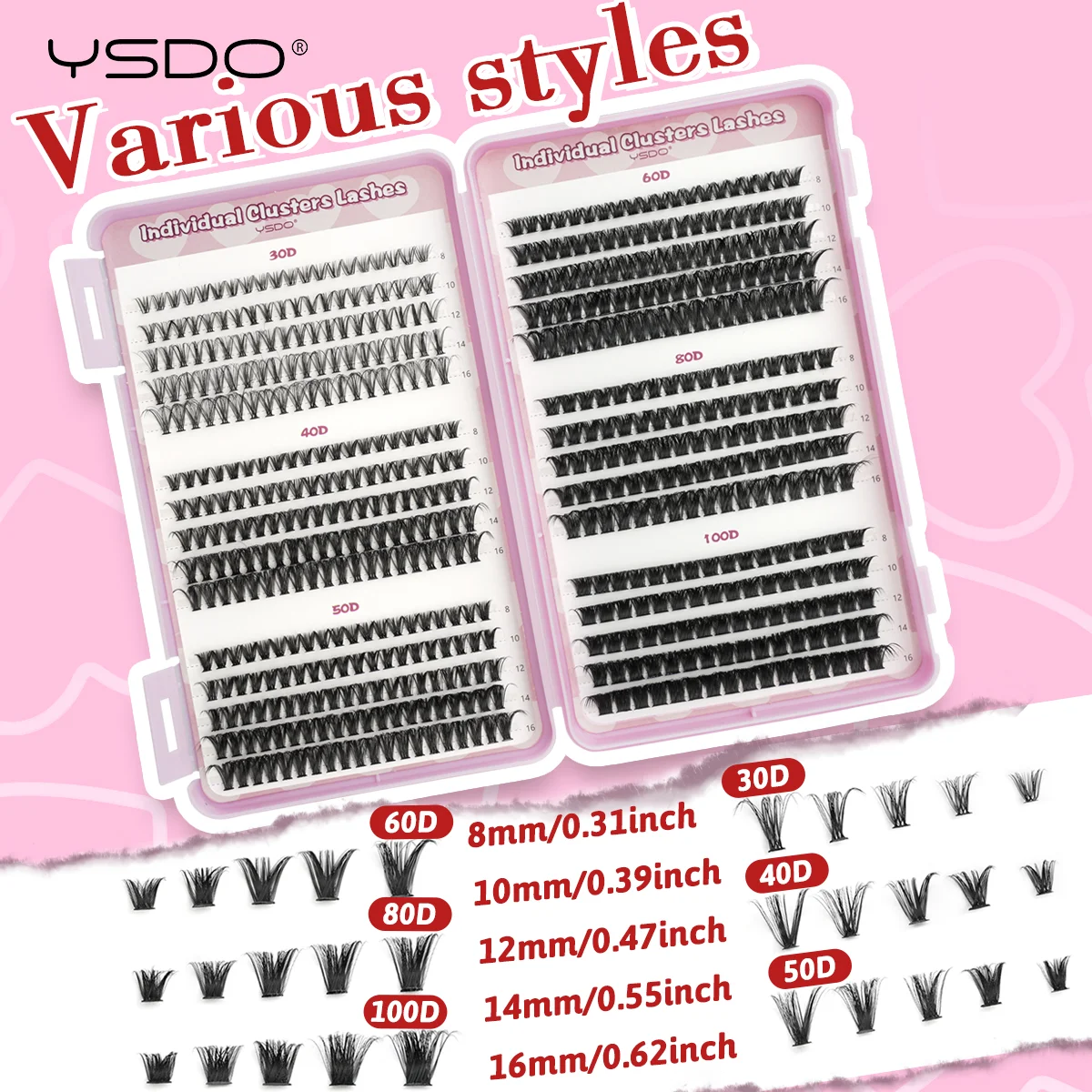 Ysdo Diy Wimper Extensie Natuurlijke Valse Wimpers Clusters Lash Bond En Afdichting En Pincet Make-Up Pluizige Wimpers Maquiagem Tools