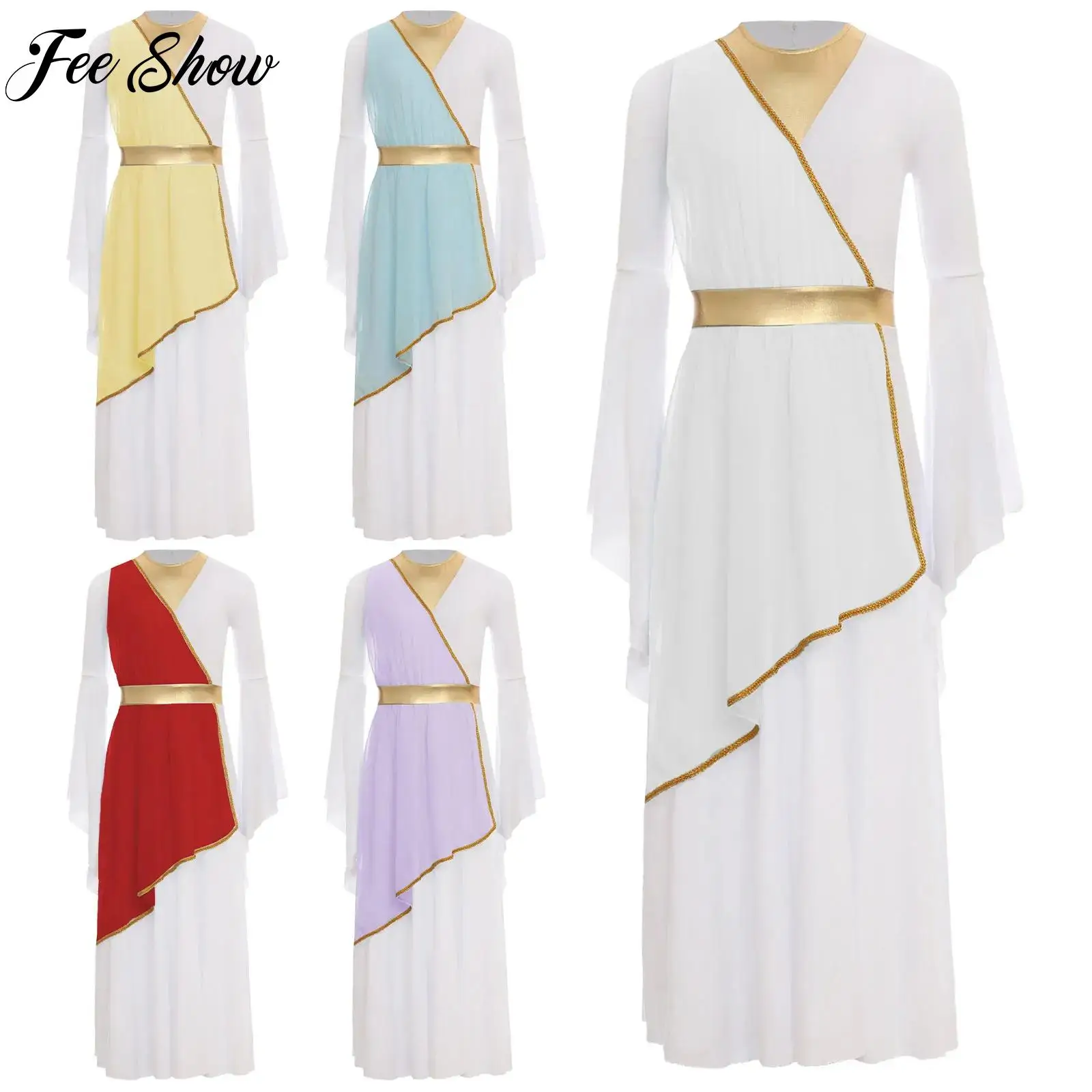 جديد الفتيات القديمة اليونانية الأميرة لعب الأدوار زي الأميرة مصر فستان طويل الأكمام لحفلة عيد الهالوين كرنفال