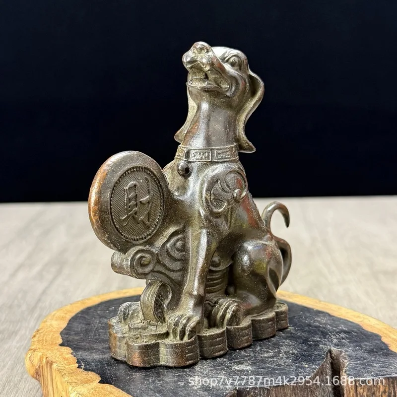 Antique-style brass alloy craft, fortune-bringing zodiac dog home decoration ornament