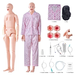 VEVOR Maniquí de Enfermería de Hombre Mujer Maniquí de Cuidado del Paciente 175 cm PVC Maniquí de Entrenamiento de Enfermera Simulación Realista para Enseñanza Formación Médica de Hospital Instituto