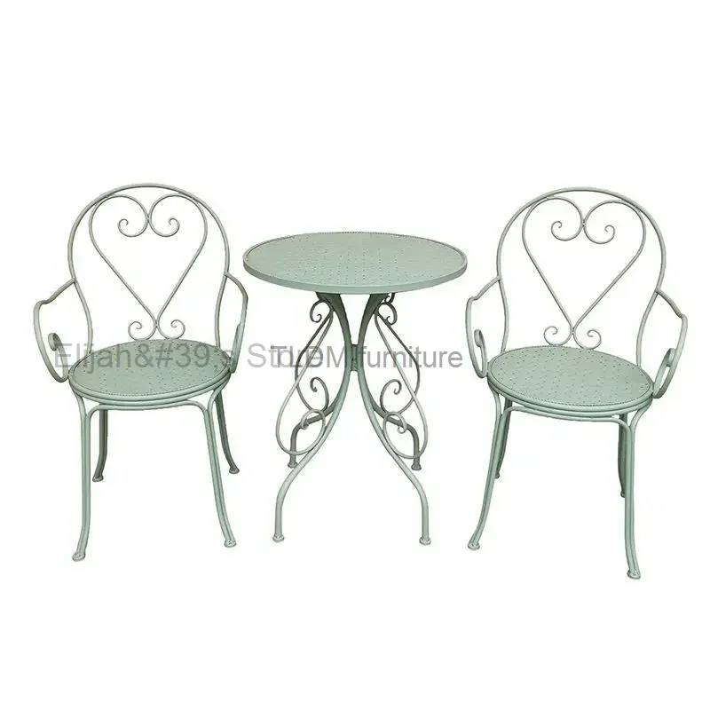 Modern Simple Outdoor Tables and Chairs Garden Furniture Outdoor Leisure Iron Courtyard Balcony Tables and Chairs Combination