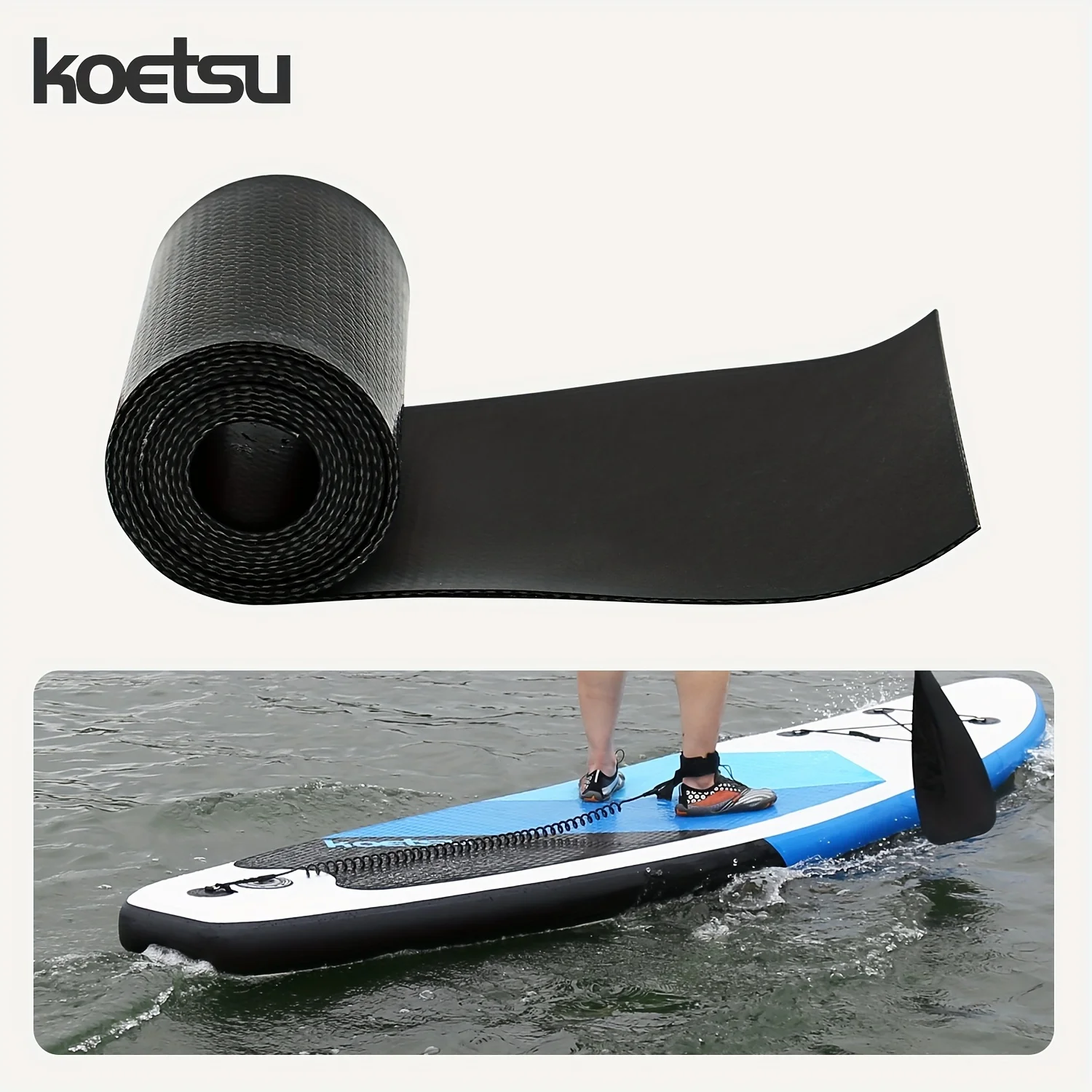 KOETSU شبكة متوسطة PVC مزدوجة الجوانب 0.7 مم 2 بوصة × 3.94 بوصة رقعة إصلاح كاياك، لوحة مجداف زورق ورقعة إصلاح قارب قابلة للنفخ