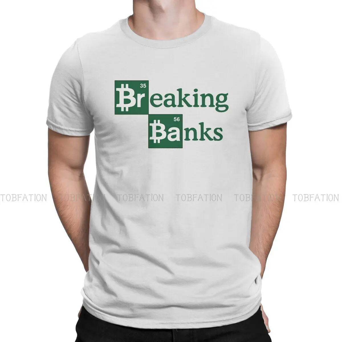 Breaking Banks Newest Polyester TShirts Bitcoin Cryptocurrency Miners Meme Men Graphic Streetwear T Shirt O Neck