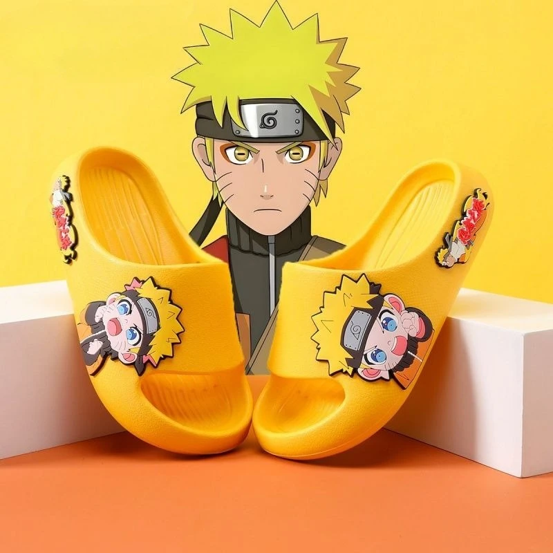 

Милые детские тапочки из ЭВА с рисунком Наруто, устойчивые к запаху, модные и крутые домашние нескользящие крутые тапочки с мягкой подошвой