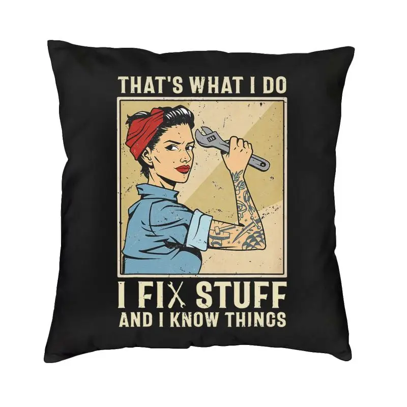 Custom I Fix Stuff Pillow Case for Sofa Mechanic Engineer Gift Nordic Cushion Cover Square Pillowcase