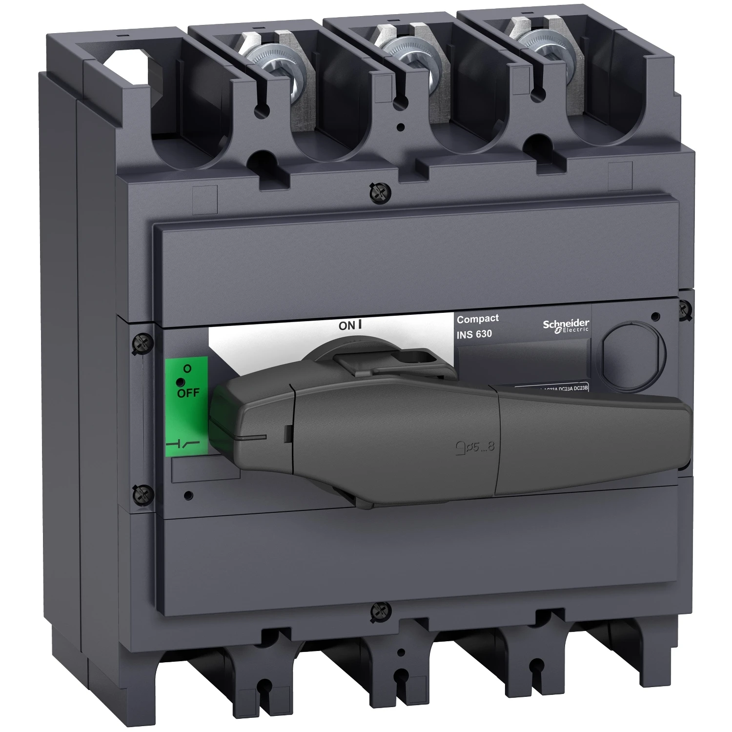 

31112 INS80 4P switch disconnector, Compact INS500 , 500 A, standard version with black rotary handle, 3 poles