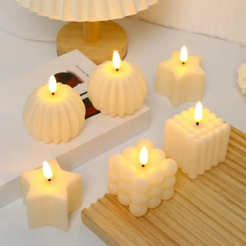 Led Flameless Tea Lights Battery Operated Candles Decorative Night Light Romantic Christmas Lamp Decor Supplies for home party