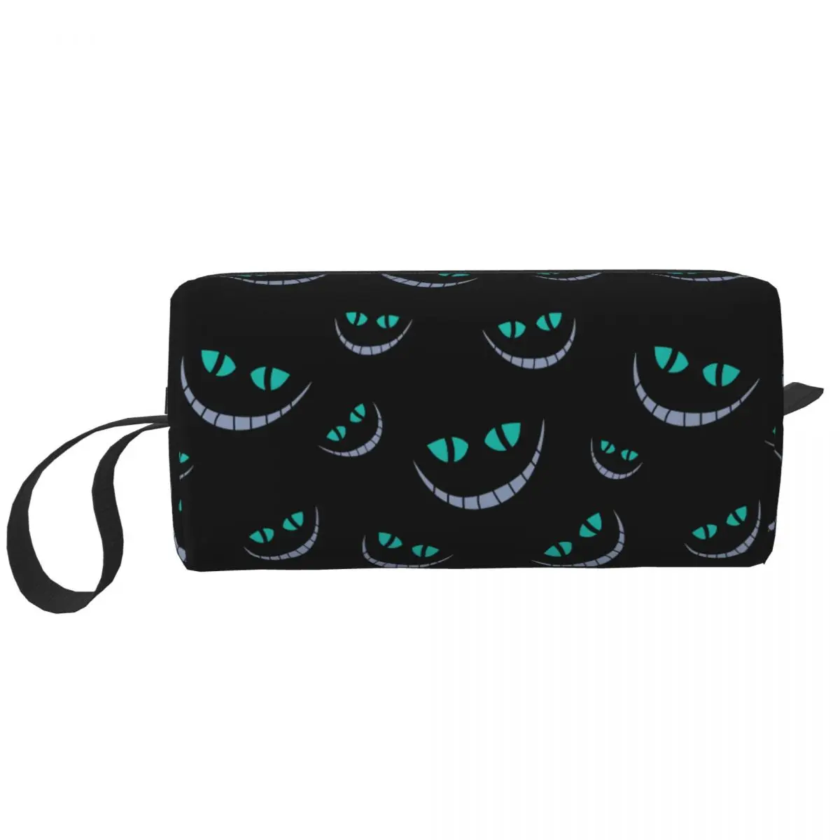 Custom Cheshire Cat Face Cartoon Toiletry Bag Women Cosmetic Makeup Organizer Lady Beauty Storage Dopp Kit Box