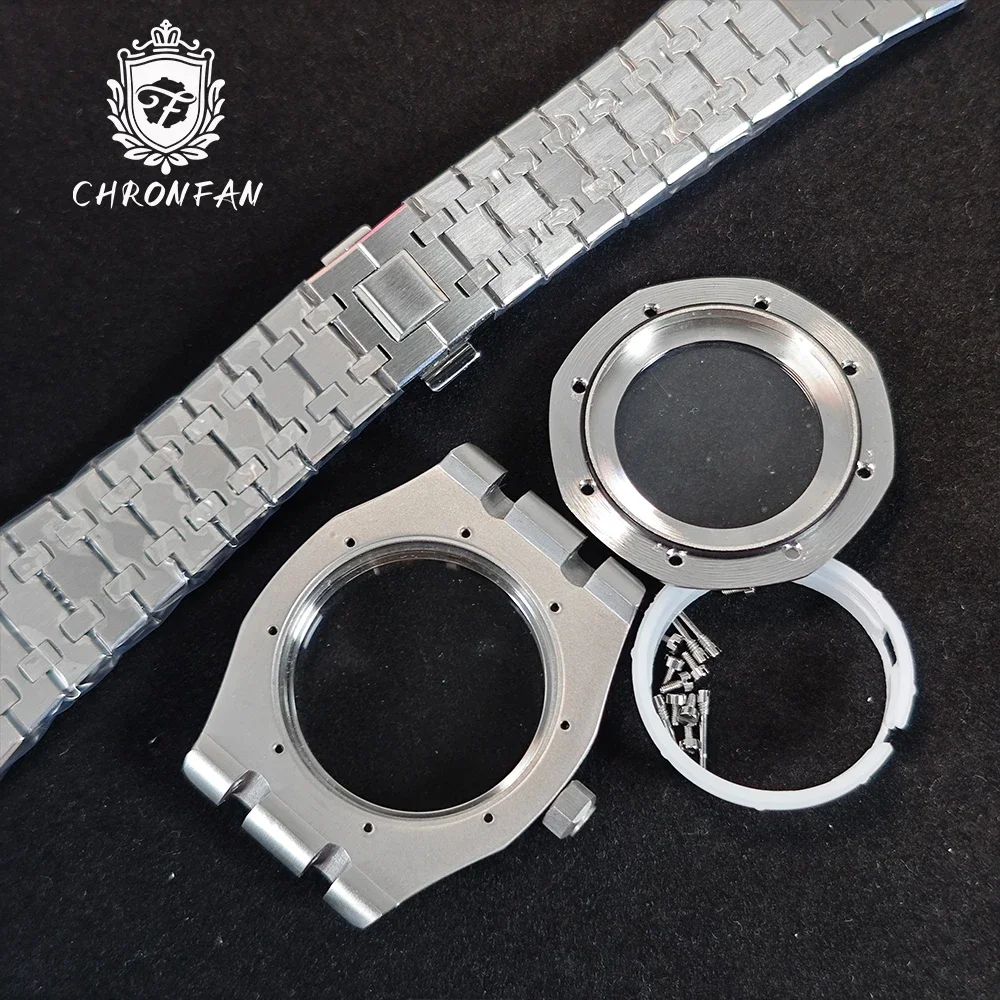 41 مللي متر AP ساعة أجزاء ل NH34 NH35 NH36 حركة شفافة الظهر الياقوت كريستال AP ساعة استبدال الملحقات المعدلة