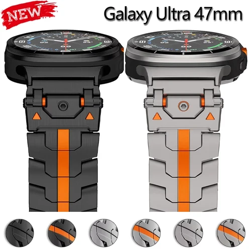 Correa de acero inoxidable para Samsung Galaxy Watch 7 Ultra, correa de Metal de lujo de 47mm para Galaxy Watch Ultra 2025, pulsera reemplazable