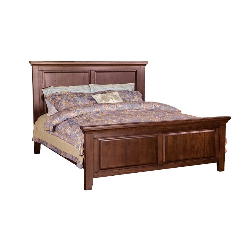 American vintage furniture wooden bed set hotel style bed room furniture