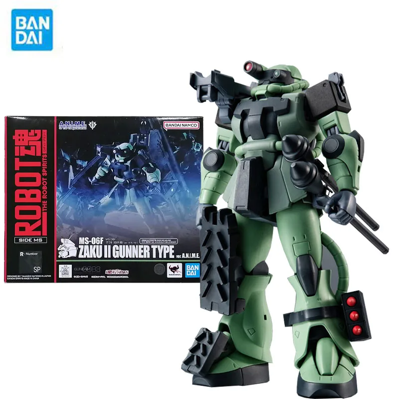 Bandai Genuine Gundam Model Garage Kit ROBOT Soul Series MS-06F ZAKUII GUNNER TYPE Anime Action Figure Toys for Boys Collectible