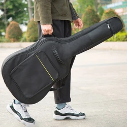 41 Inch Acoustic Guitar Bag Waterproof Rip-stop Oxford Nylon Double Straps Padded Black Guitar Case Gig Backpack Musical Instrum