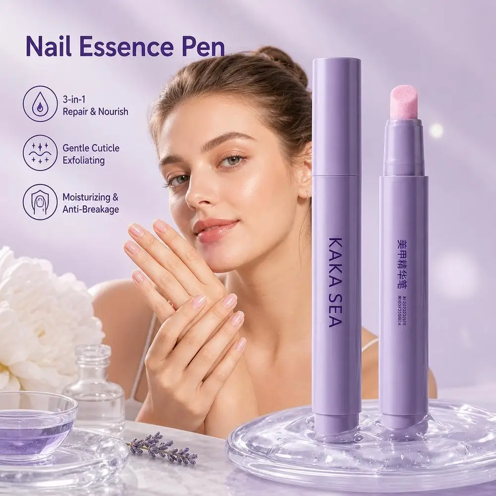 Nails 3-in-1 Cuticle Oil Pen with Ceramic Nail Pusher for Hangnails Dry & Damaged Nails -Nail Care Pen for Repair & Nourishment