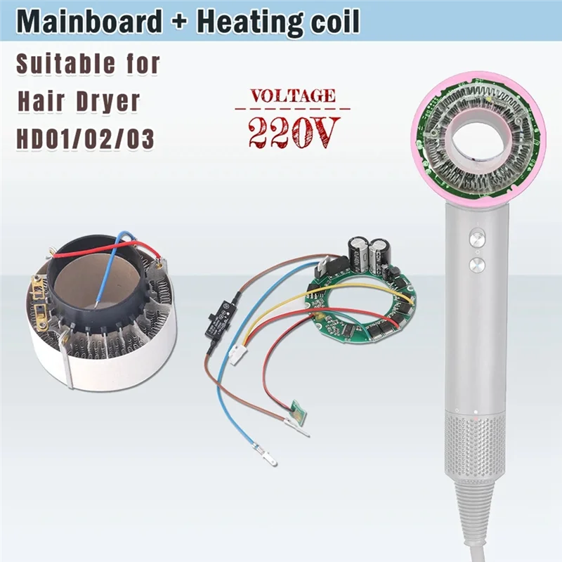 Conjunto de bobina de calefacción de placa base para secador de pelo HD01 HD02 HD03, piezas de reparación