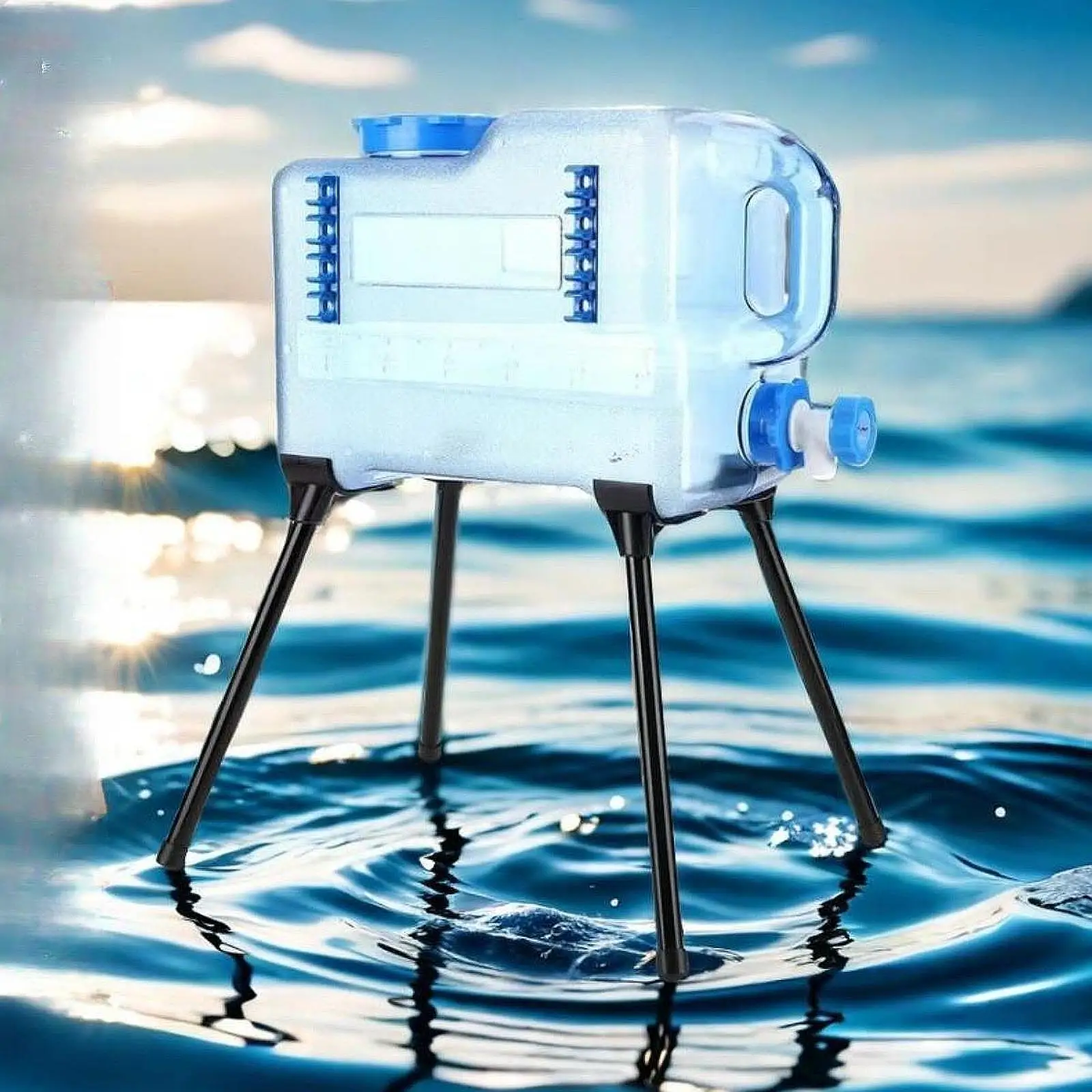 Camping Water Container Stand Water Jug Stand Stable Water Bucket Stand Suitcase Rack for Travel Outdoor Cooking Barbecue Picnic