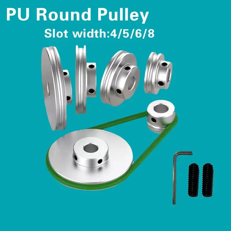 Customize Aluminum Alloy PU Round Single Groove Pulley Spindle Motor Model Transmission Wheel Small Motor Pulley Round Pulley