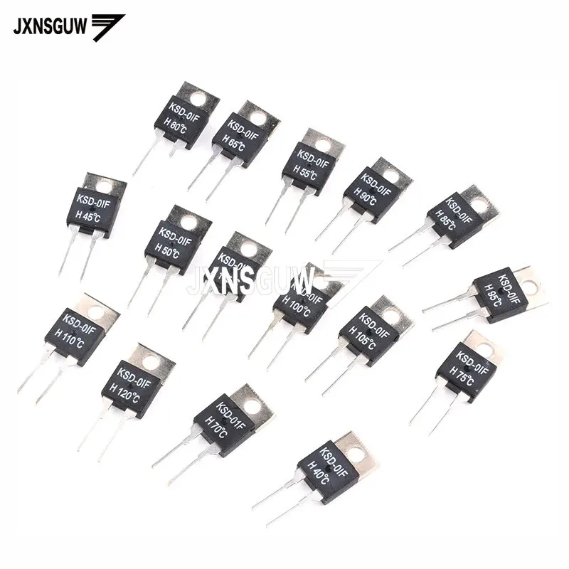 10PCS Normally Open KSD-01F 35/40/45/50/55/60/65/70/75/80/85/90/95/100/105/110/115/120 Temperature Control Temperature Switch