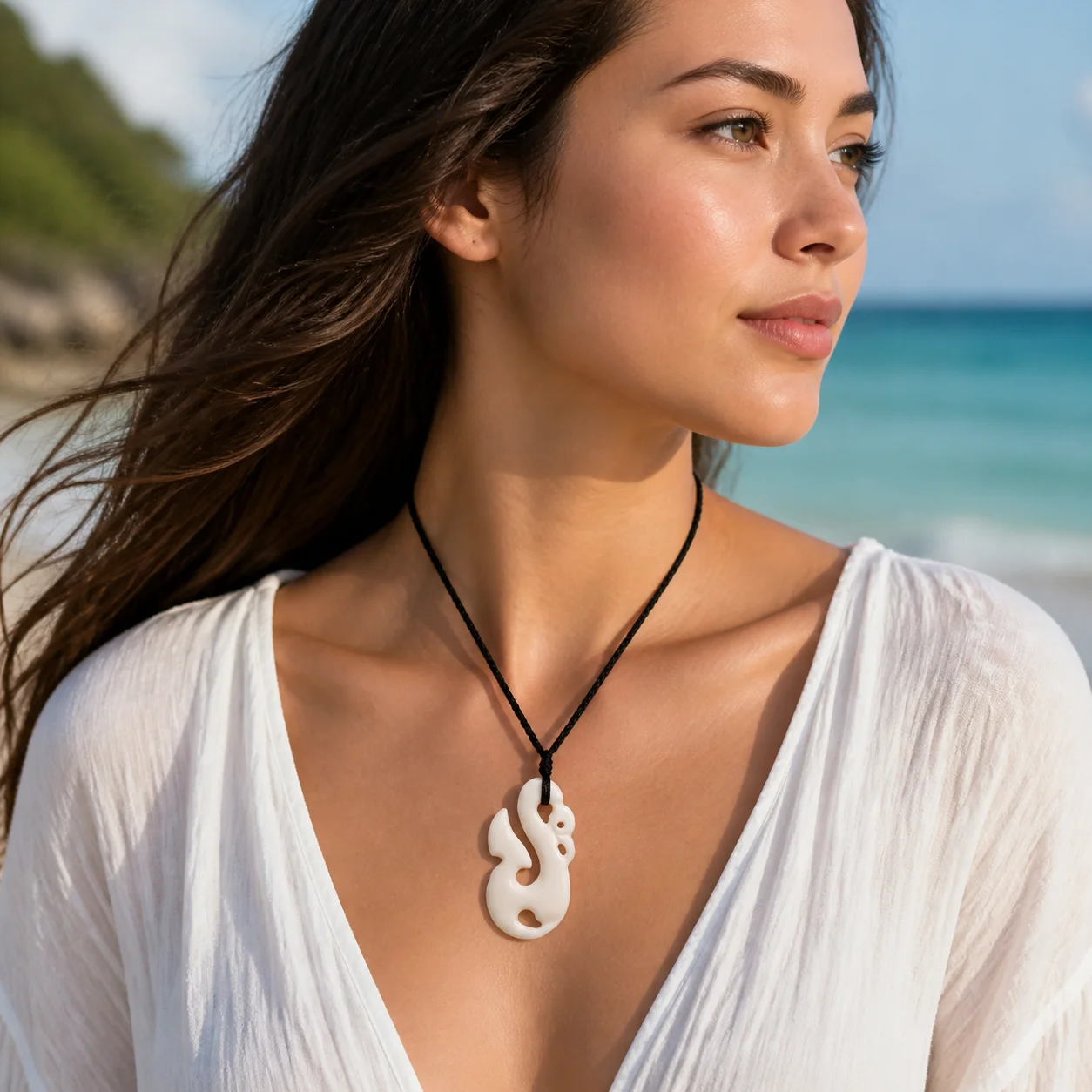 GX054 Hot Sale New Zealand Maori yak bone necklaces man pendant Primitive tribes jewelry hand-carved MANAIA Choker for gift