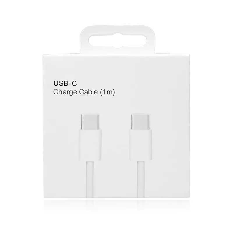 PD 60W USB C to Type C Cable Fast Charging Wire 25W For iPhone 15 Pro Plus MAX iPad Dual Type C Data Line With Retail Box 1M