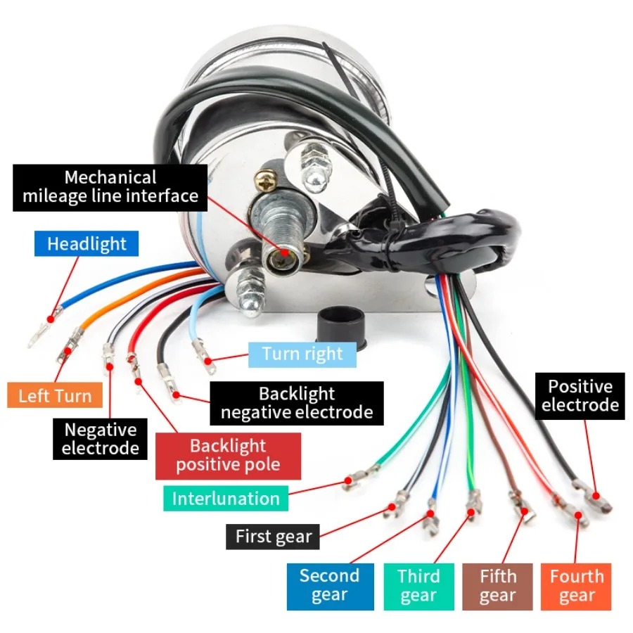 Motorcycle Retrofit Accessories Odometer Gear Indicator Universal 12V Motorbike Pointer Meter Digital Speedometer for CG125