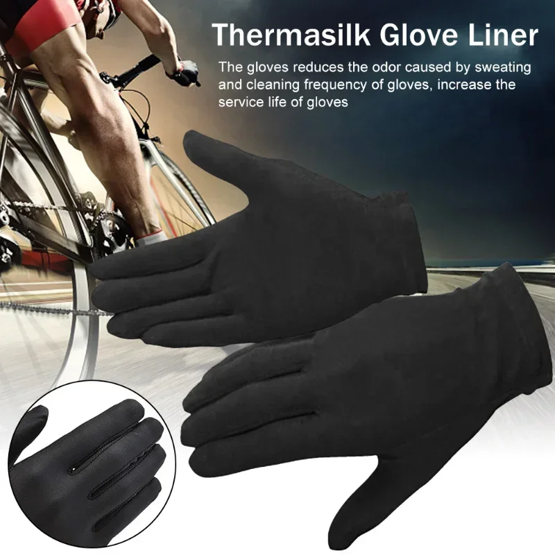 Driving Cycling Party GlovesSize Usefulness  Black Liner Inner Thin Gloves Bike Motorcycle Soft Sport Gloves 1pair