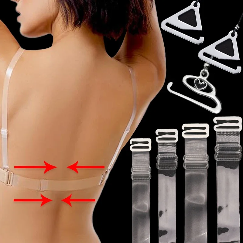 

Невидимые противоскользящие бретели для бюстгальтера, нескользящее, прочное, устойчивое нижнее белье, регулируемый плечевой ремень, прочная прозрачная лента для нижнего белья