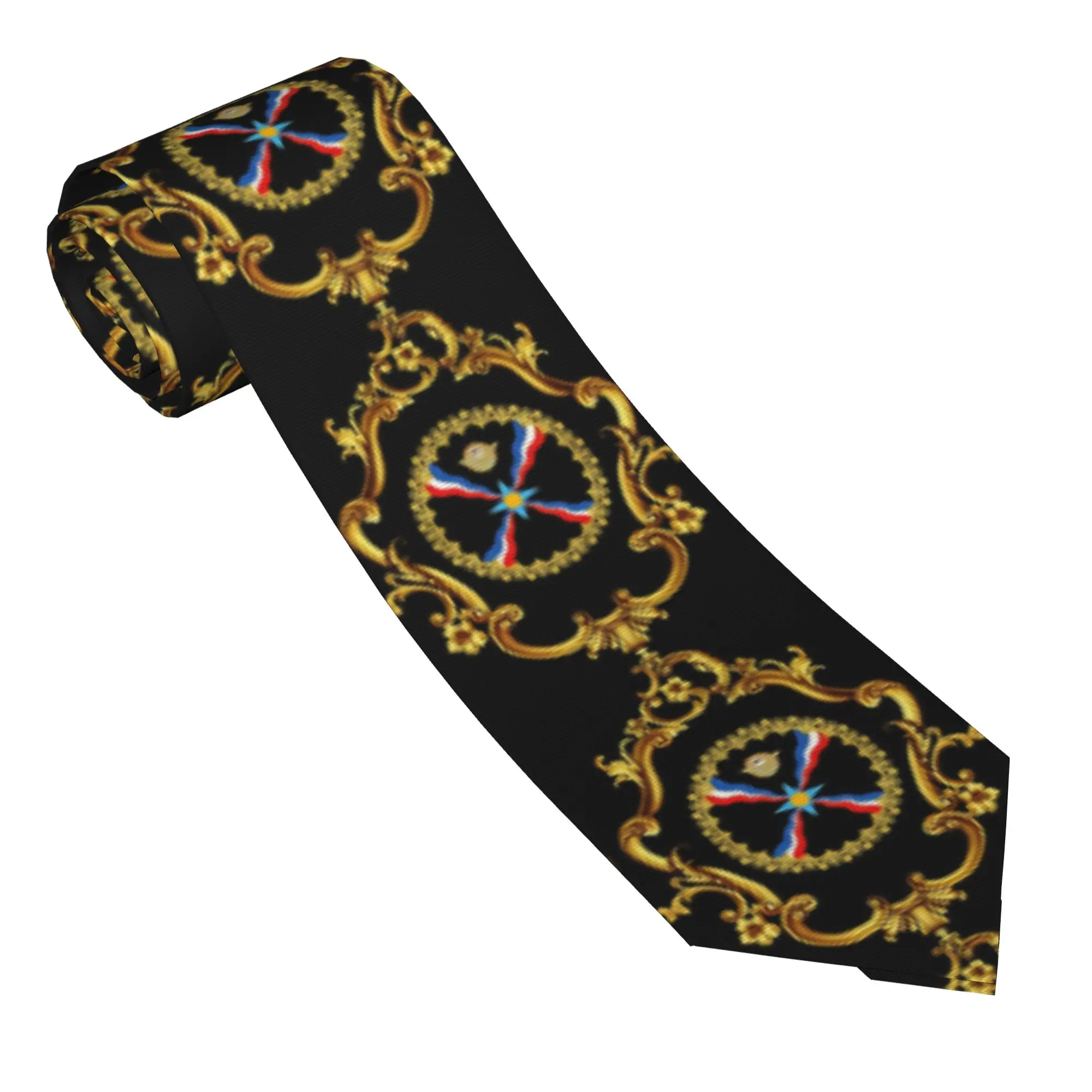 Golden Assyrian Flag Tie  Leisure Neck Ties Male Classic Casual Necktie Accessories Great Quality Custom Collar Tie