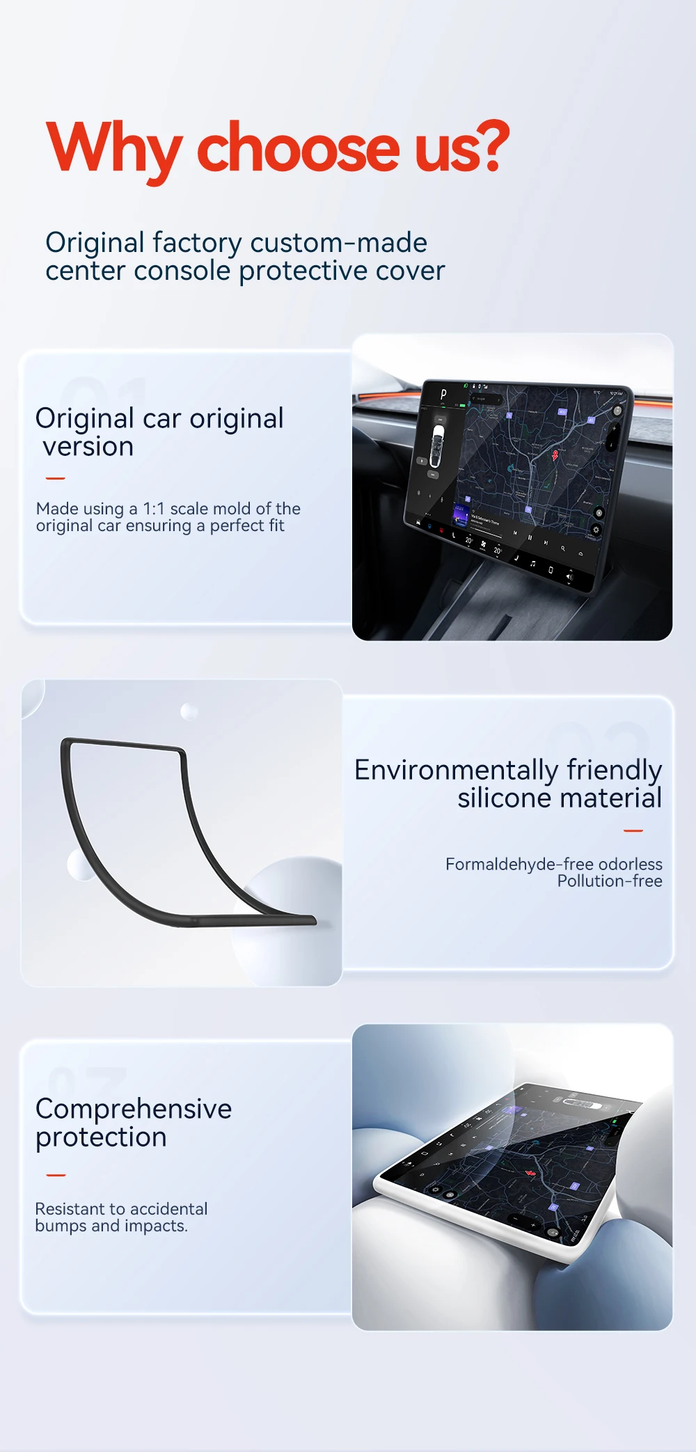 YZ Für Tesla Model 3 Y/YL Highland Juniper 2021-2026 TPU Schutzabdeckung Zentrales Steuerungsdisplay Navigationsbildschirm-Schutzfolie – Detail 3