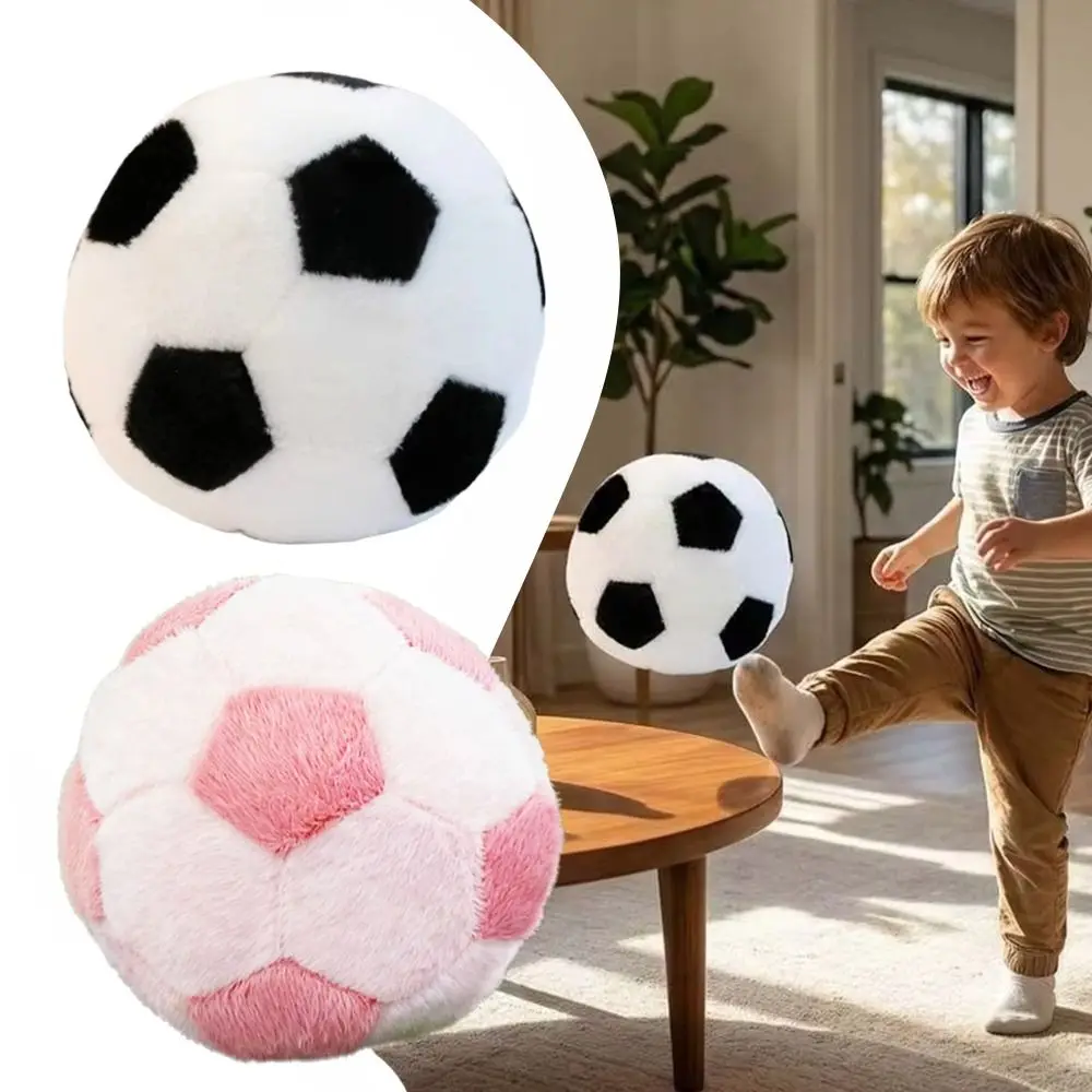 Gift Fuzzy Plush Soccer Ball Multicolor Indoor Games Soft Sports Ball 20cm Interactive Toy Stuffed Football Toy Kids Play